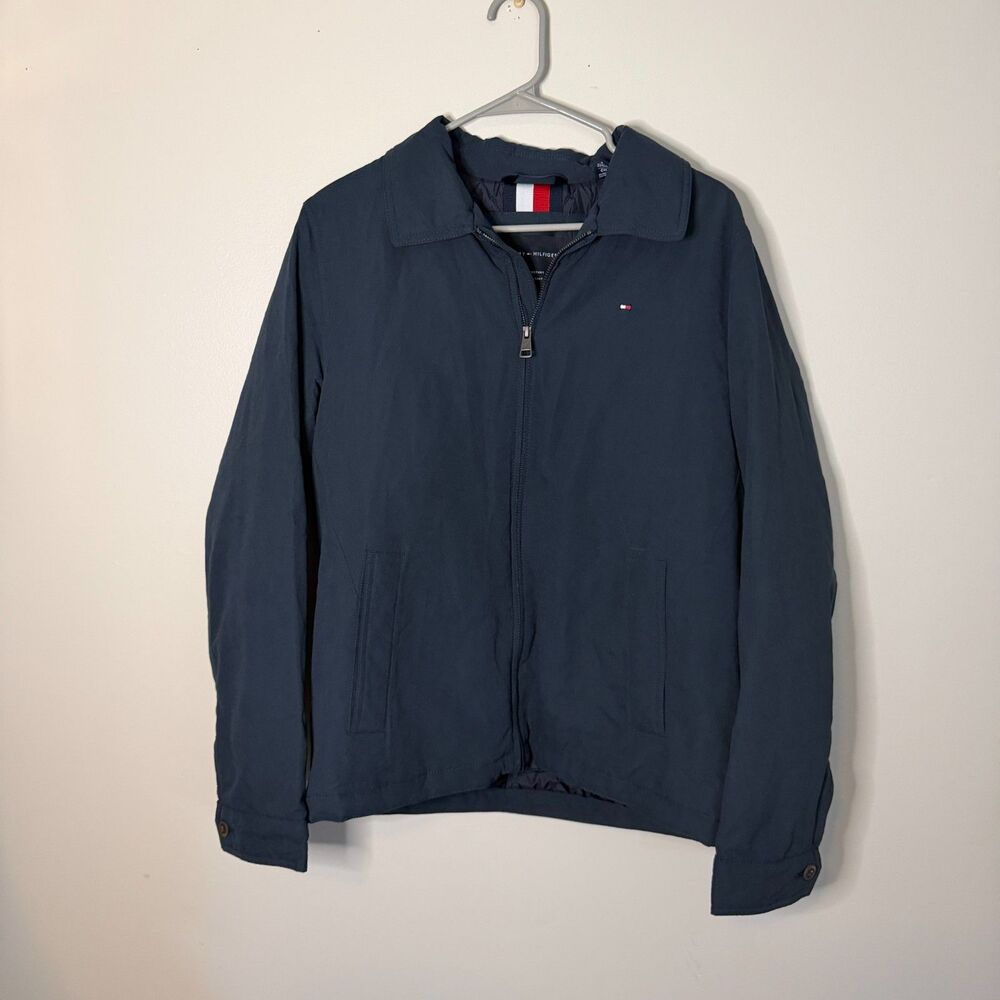 Tommy Hilfier Navy blue wind & water resistant lightweight jacket golf zip SM